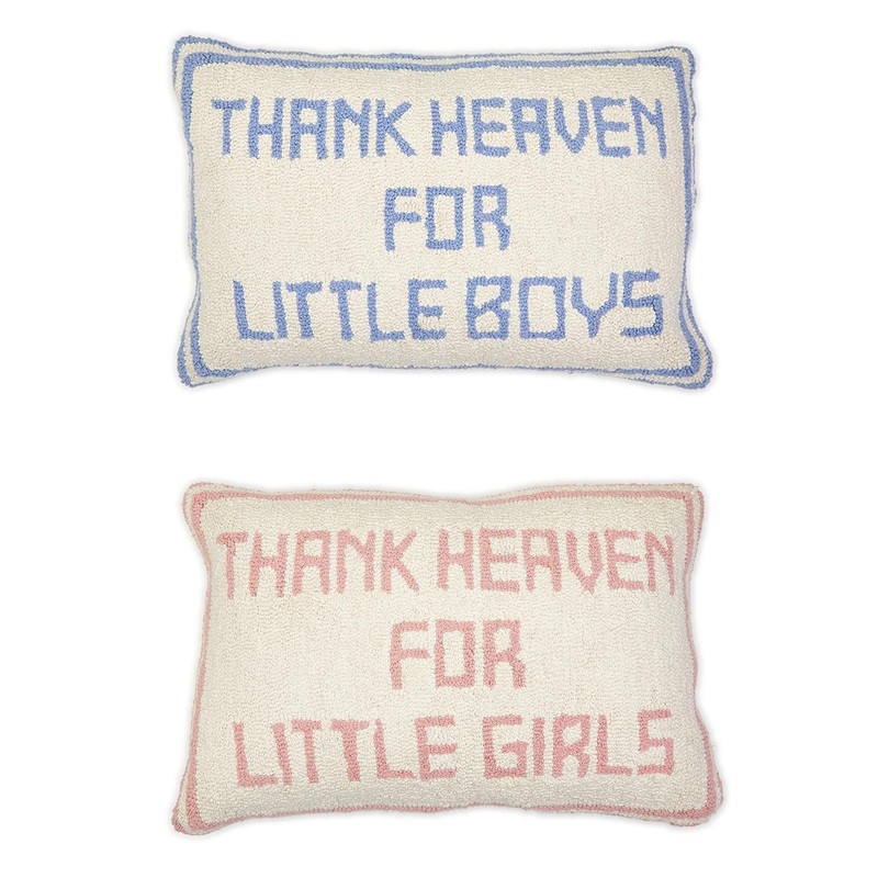 Two’s Company Thank Heaven Set Of 2 Punch Embroidery Decorative Throw Pillow