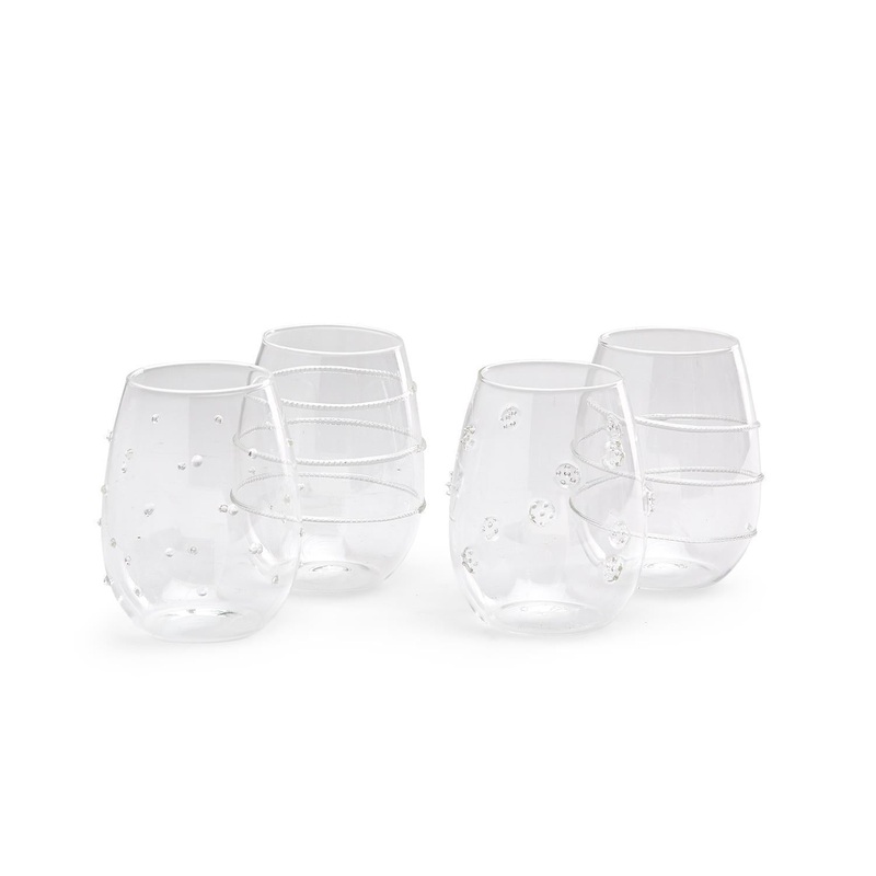 Two’s Company Verre Stemless Wine Glass, Assortment of 4 Designs