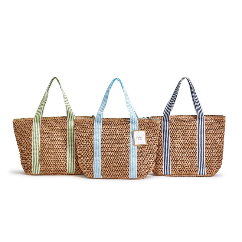 Two’s Company Woven Thermal Lunch Tote, Assortment of 3 Colors