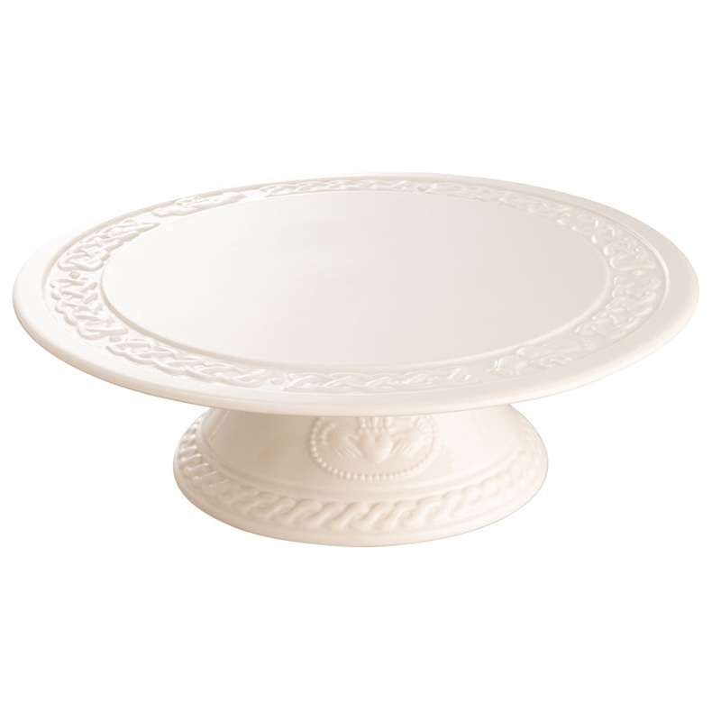 Belleek Claddagh Cake stand, Fine Parian China