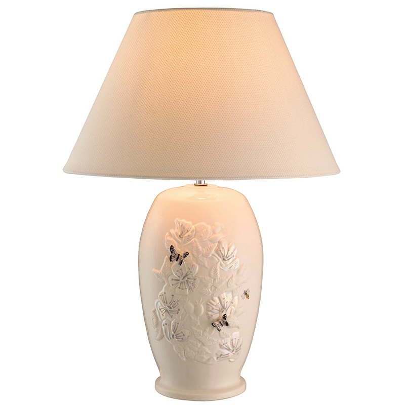Belleek Irish Wild Rose Lamp US Fittings