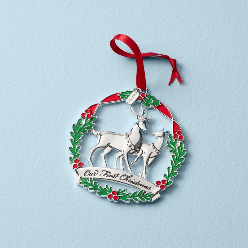 Lenox 2022 Our 1st Christmas Metal Deer Ornament