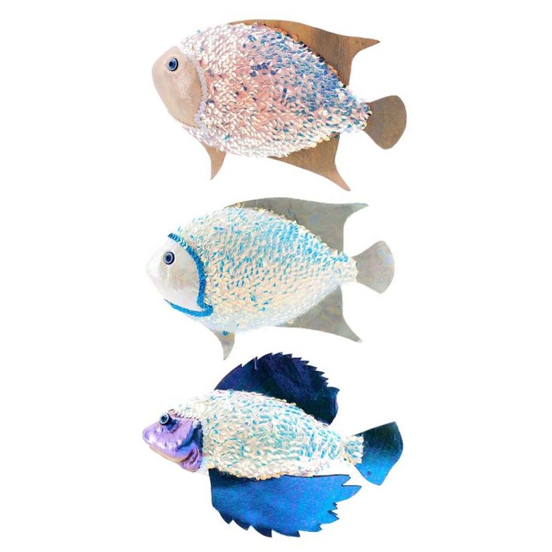 Mark Roberts Christmas 2022 Glittered Fish Ornament, Assortment Of 3 9 X 6