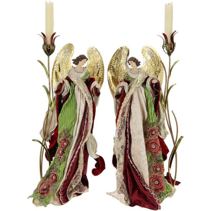Mark Roberts Christmas 2022 Guardian Angel Candle Holder, Assortment Of 2 27.5