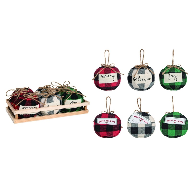 Transpac Fabric Stuffed Ball Gift Card Holder Ornament In Display Set Of 12