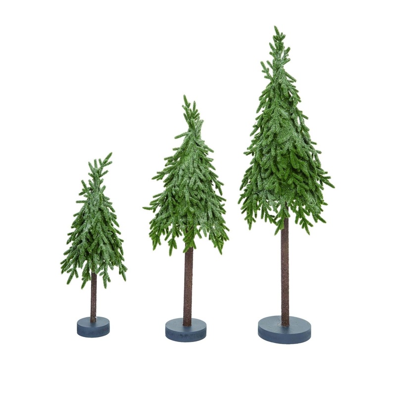 Transpac Foam Shaggy Trees Set Of 3