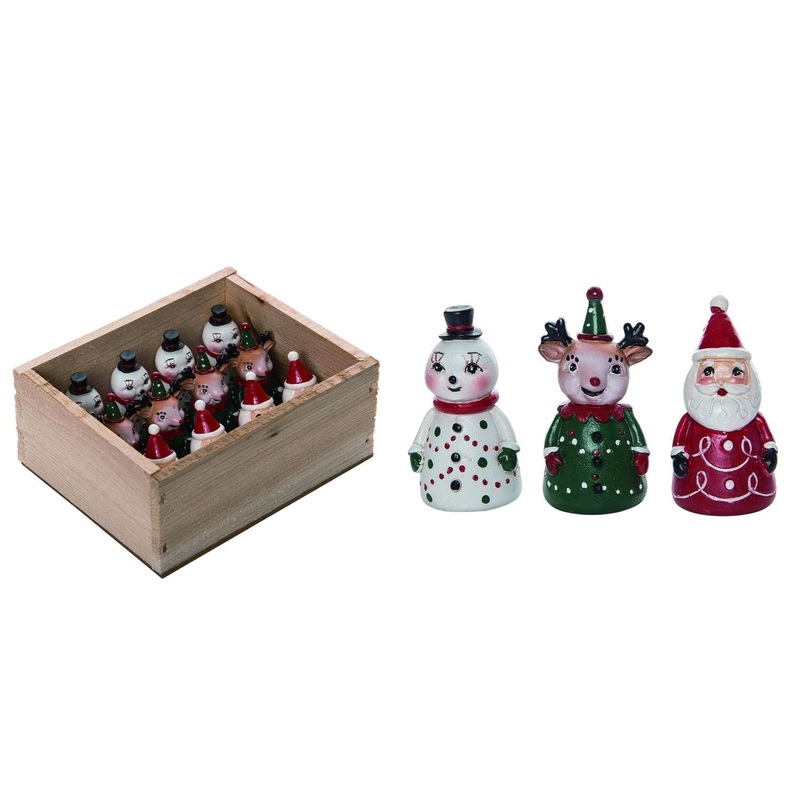 Transpac Johanna Parker Resin Mini Christmas Peeps In Display Set Of 12