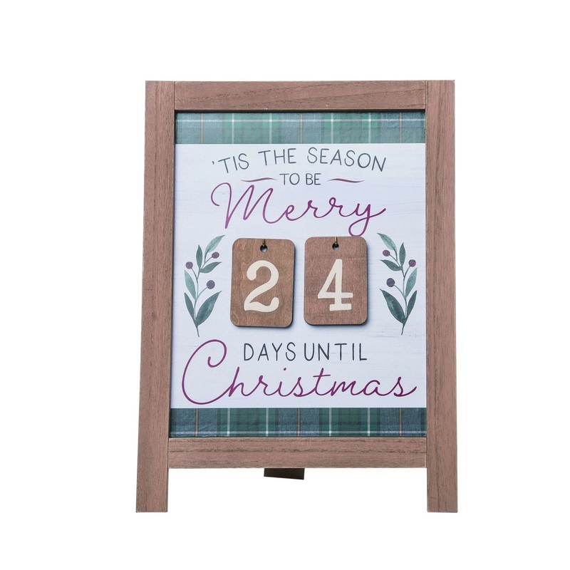 Transpac Mdf Merry Christmas Countdown Set Of 13