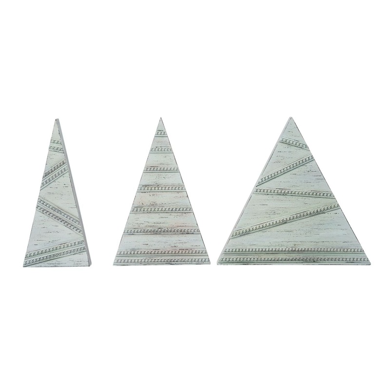 Transpac Mdf Textured Winter Trees Set Of 3