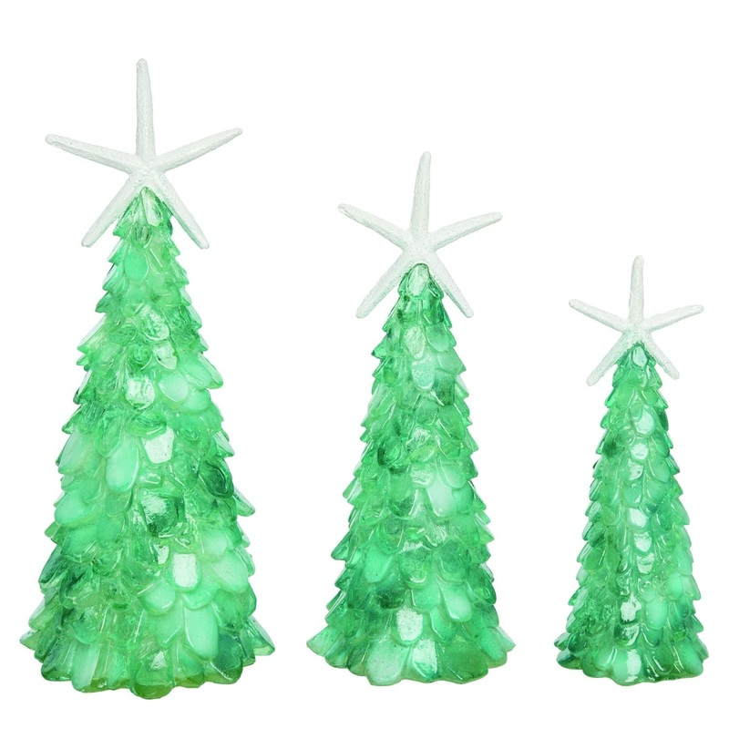 Transpac Resin Coastal Tree Decor Set Of 3