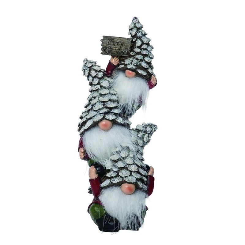 Transpac  Resin Pinecone Gnome Stack