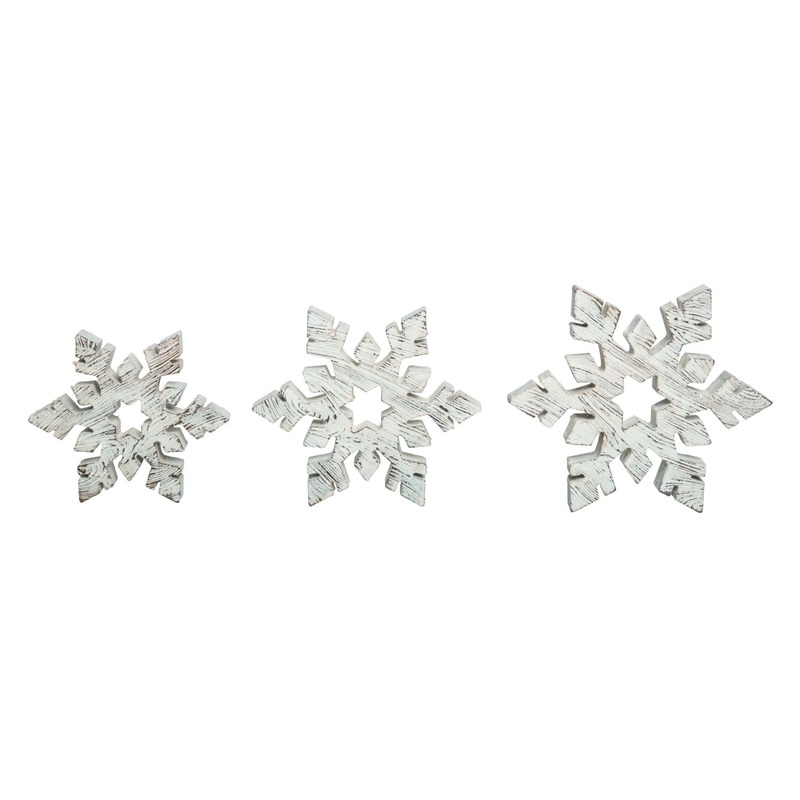 Transpac Resin Rustic Snowflake Decor Set Of 3