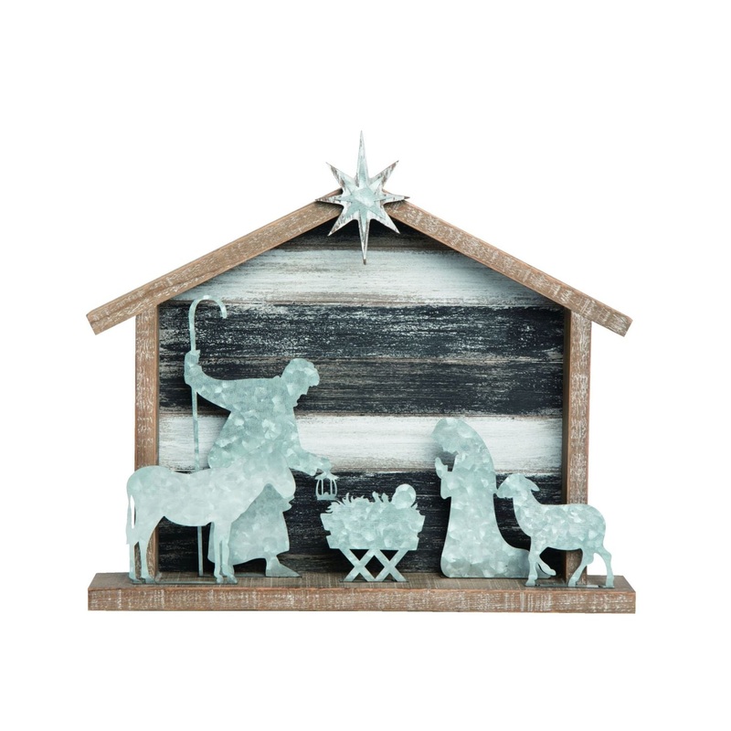 Transpac  Wood Layered Nativity Decor