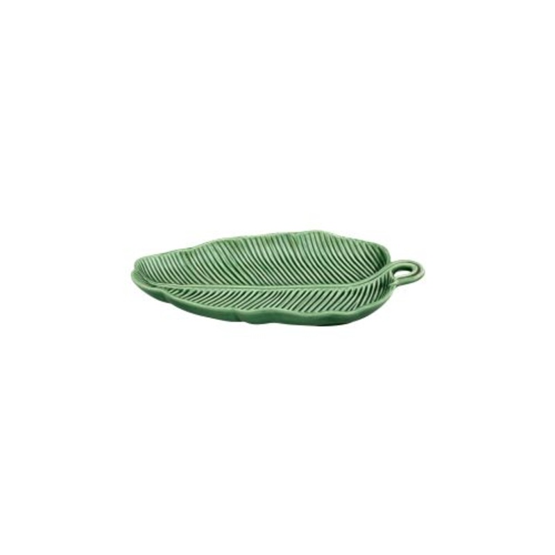 Bordallo Pinheiro Leaves Banana Leaf Green Platter, Earthenware, 11