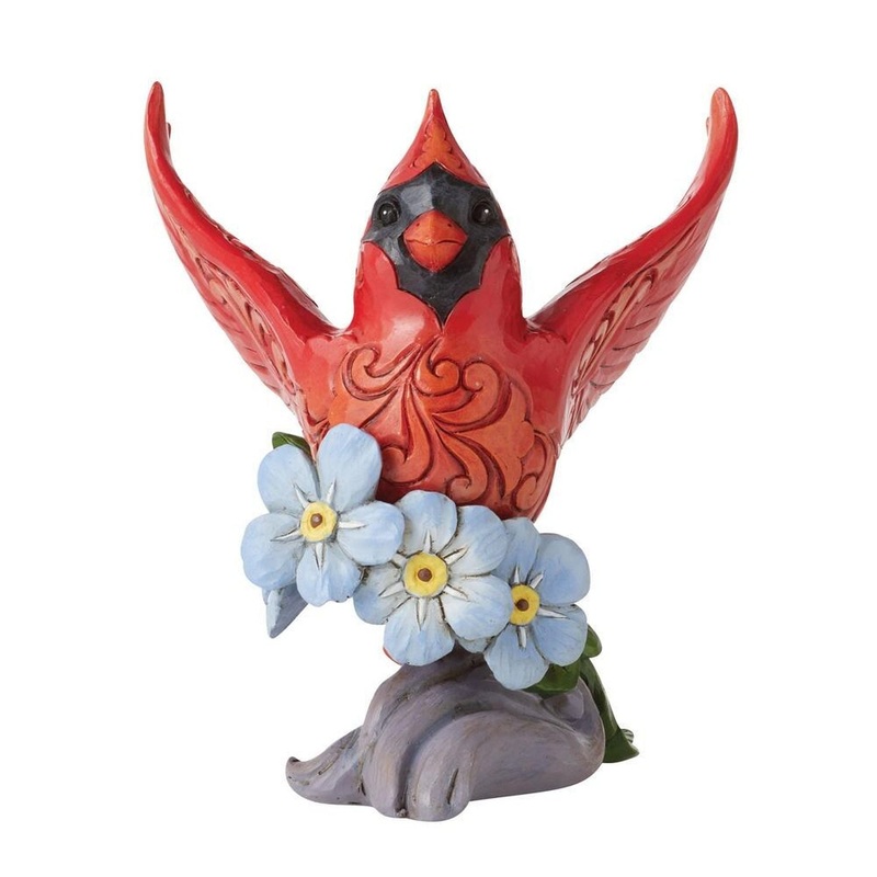 Enesco Jim Shore Heartwood Creek Caring Cardinal Forget-Me-Not Figurine