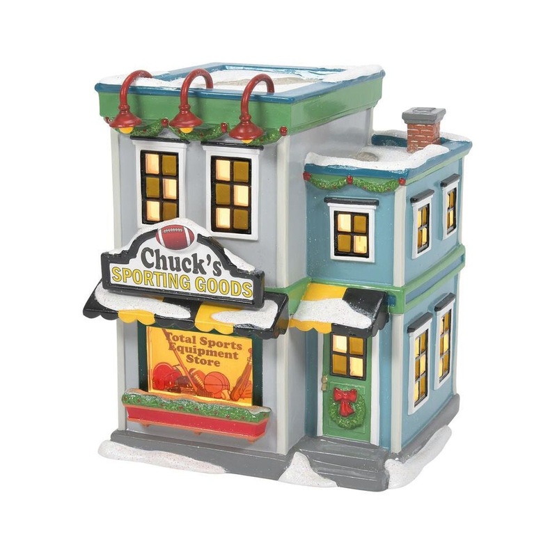 Enesco Peanuts Village Chuck’S Sporting Goods Lighted Buildings