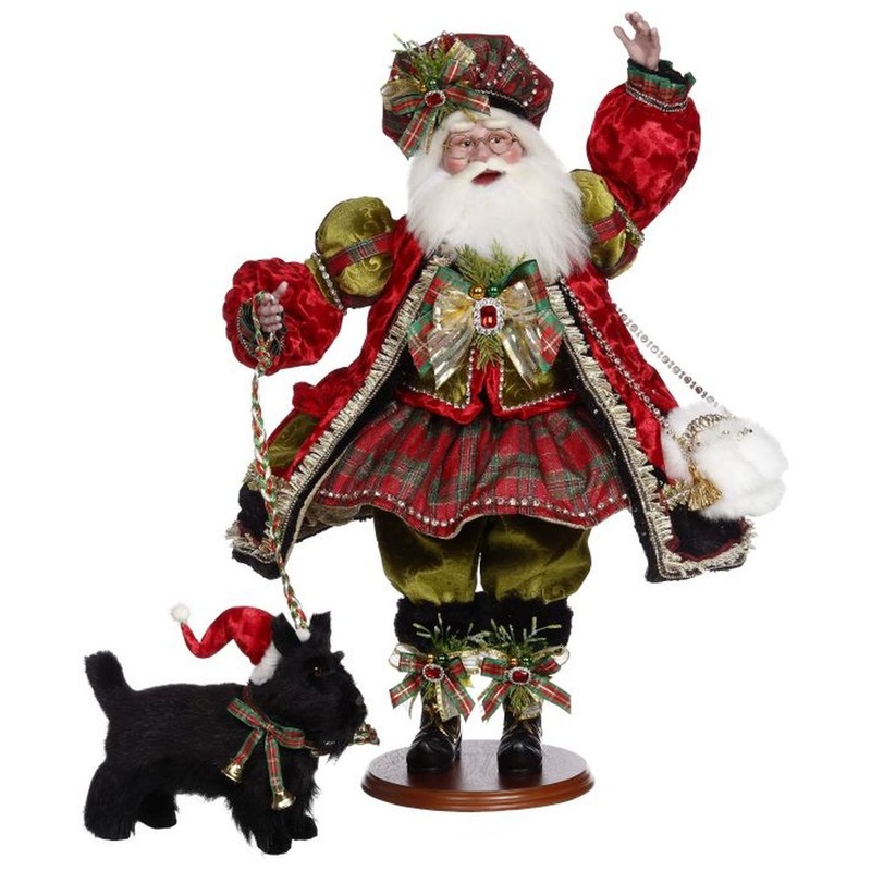 Mark Roberts Christmas 2022 Highland Plaid Santa Figurine 24 Inches
