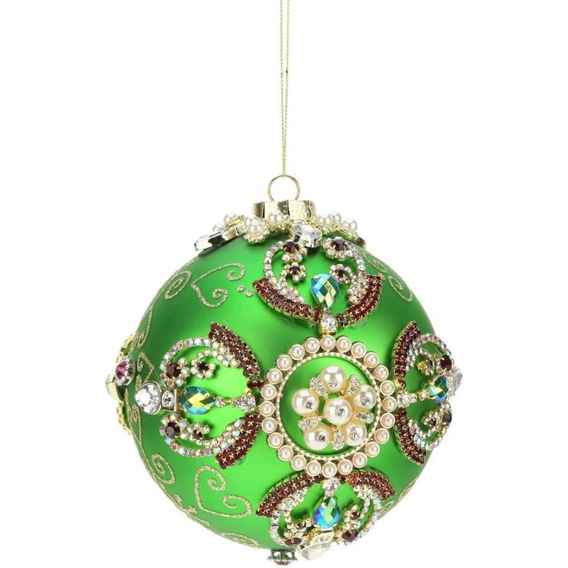Mark Roberts Christmas 2022 King’s Jewel Ball Ornament, Green 5 Inches