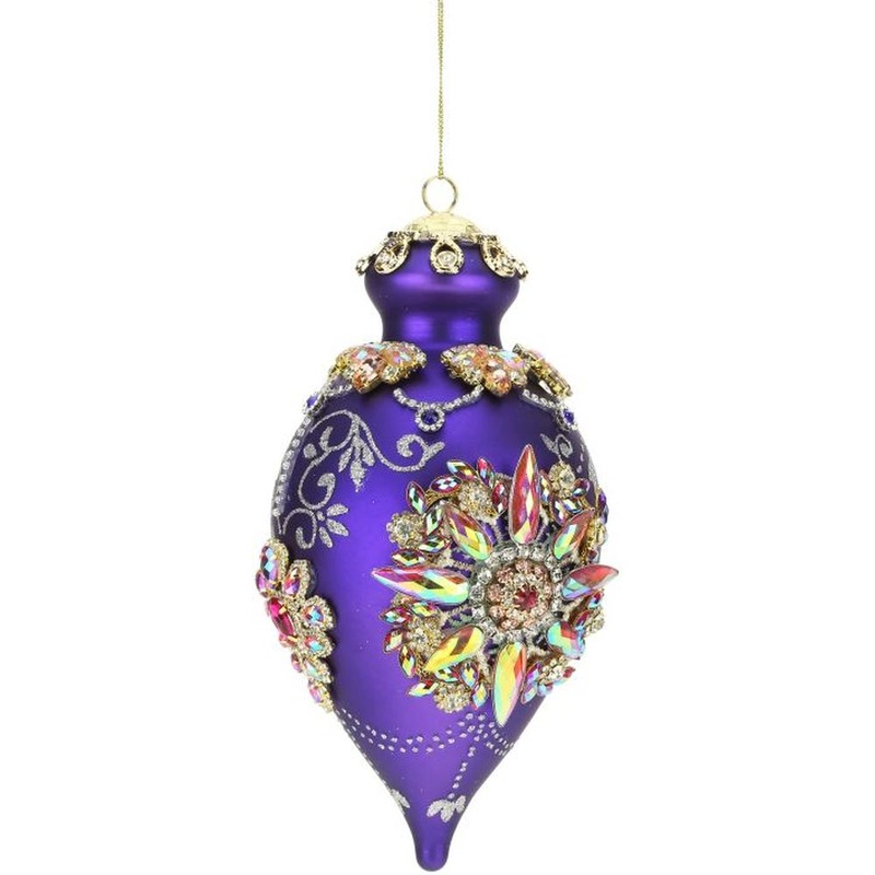 Mark Roberts Christmas 2022 King’s Jewel Egg Ornament, Dark Blue 7 Inches
