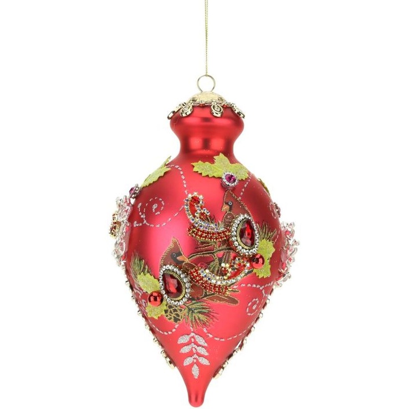 Mark Roberts Christmas 2022 King’s Jewel Finial Ornament, Red 8 Inches