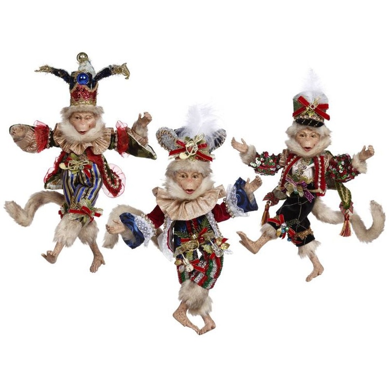 Mark Roberts Christmas 2022 Magical Musical Monkey, Assortment Of 3