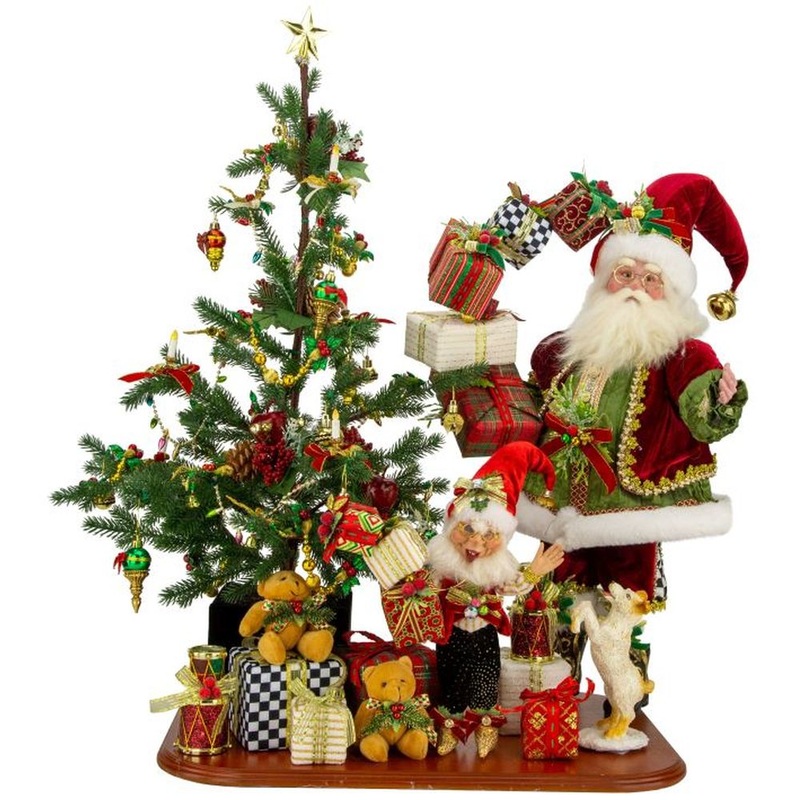 Mark Roberts Christmas 2022 Santa And Elf Delivering Present 34.5 Inches