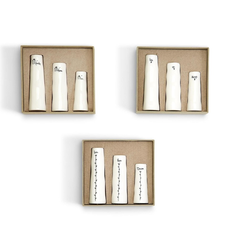 Two’s Company 3 Sets Of 3 All My Love Vases In Gift Box With Asst 3 Designs