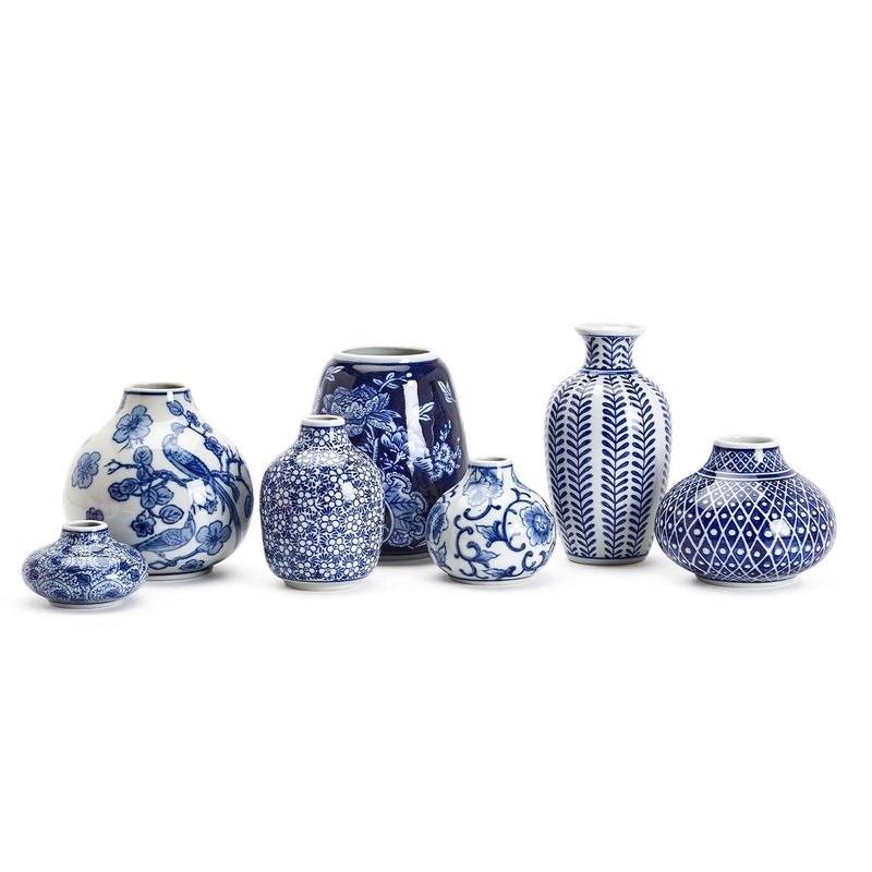 Two’s Company Blue & White Vases Set of 7