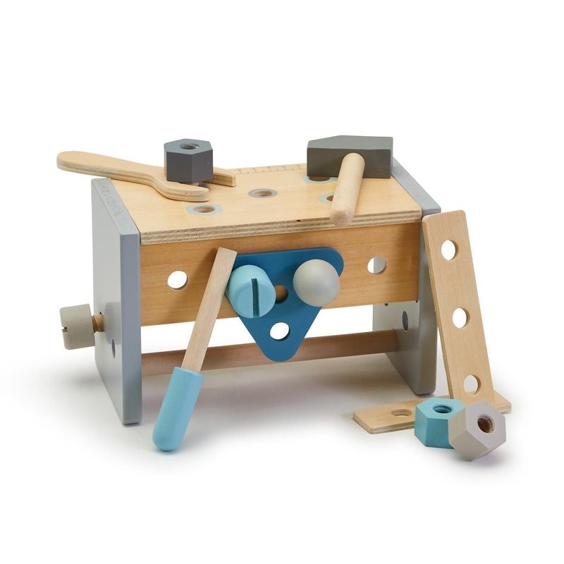 Two’s Company Kids 2-In-1 Wood Toolbox / Tool Bench In Gift Box