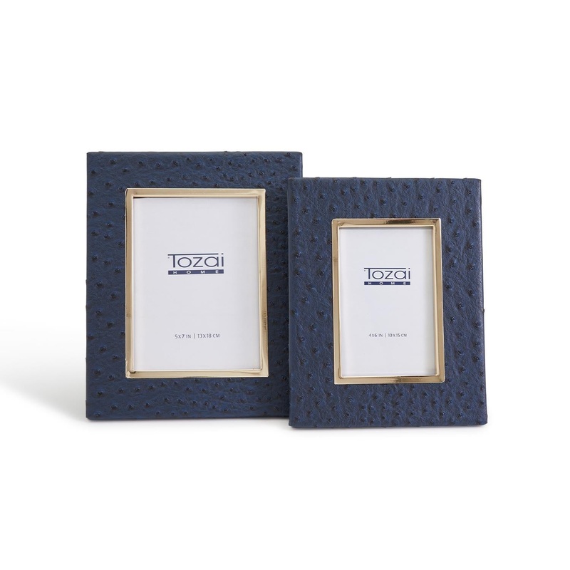 Two’s Company Navy Ostrich Frames Includes 2 Sizes, Set of 2