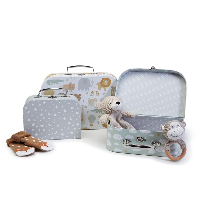 Two’s Company Set Of 3 Nesting Storage Suitcase Boxes Incl 3 Sizes/Patterns