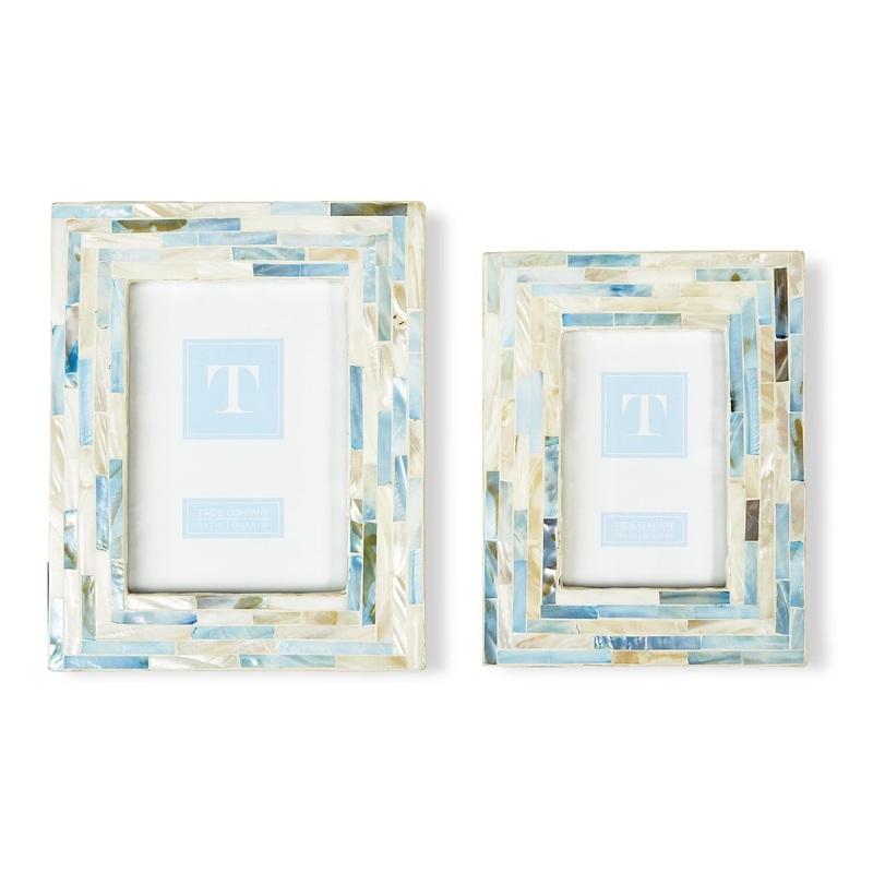 Two’s Company Tiled MoP Frame Includes 2 Sizes, Set of 2