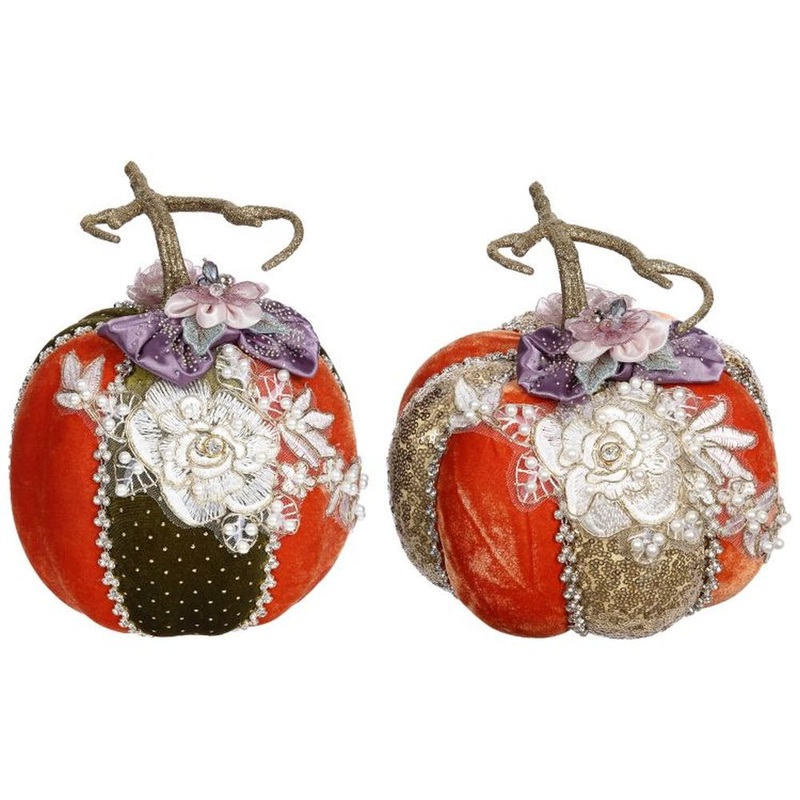 Mark Roberts Fall 2022 Elegant Pumpkin, Assortment Of 2-  7-7.5 Inches