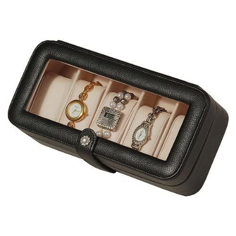 Mele Faux Leather Watch Box, Black