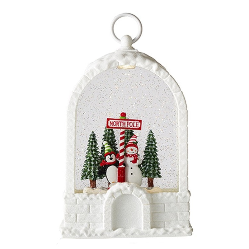 Raz Imports 2022  10 Penguin And Snowman Lighted Water Igloo