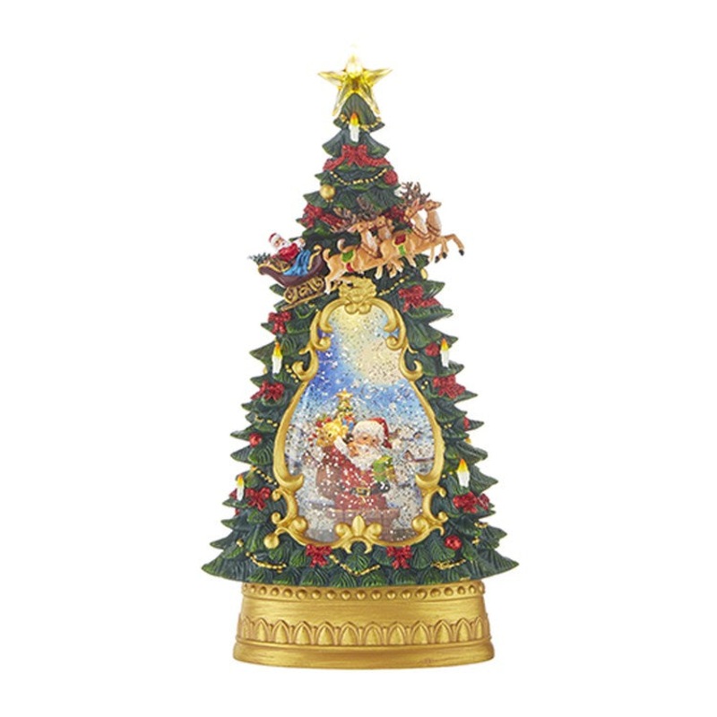 Raz Imports 2022 13.75 Santa In Chimney Lighted Water Tree
