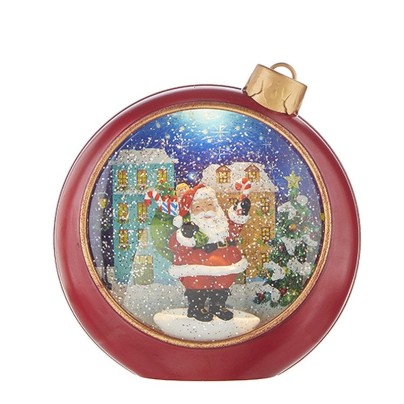 Raz Imports 2022 8.5 Santa In Ball Ornament Lighted Water Lantern