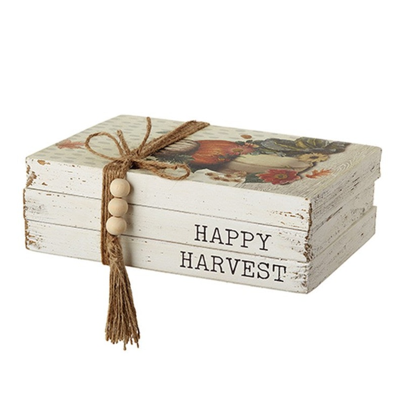 Raz Imports 2022 Autumn Abundance 12.5 Happy Harvest Faux Book Stack