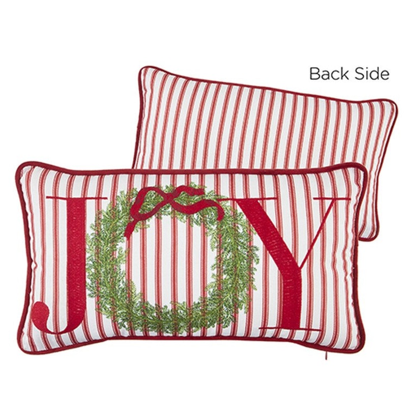Raz Imports 2022 Countryside Christmas 18 Joy Lumbar Pillow.