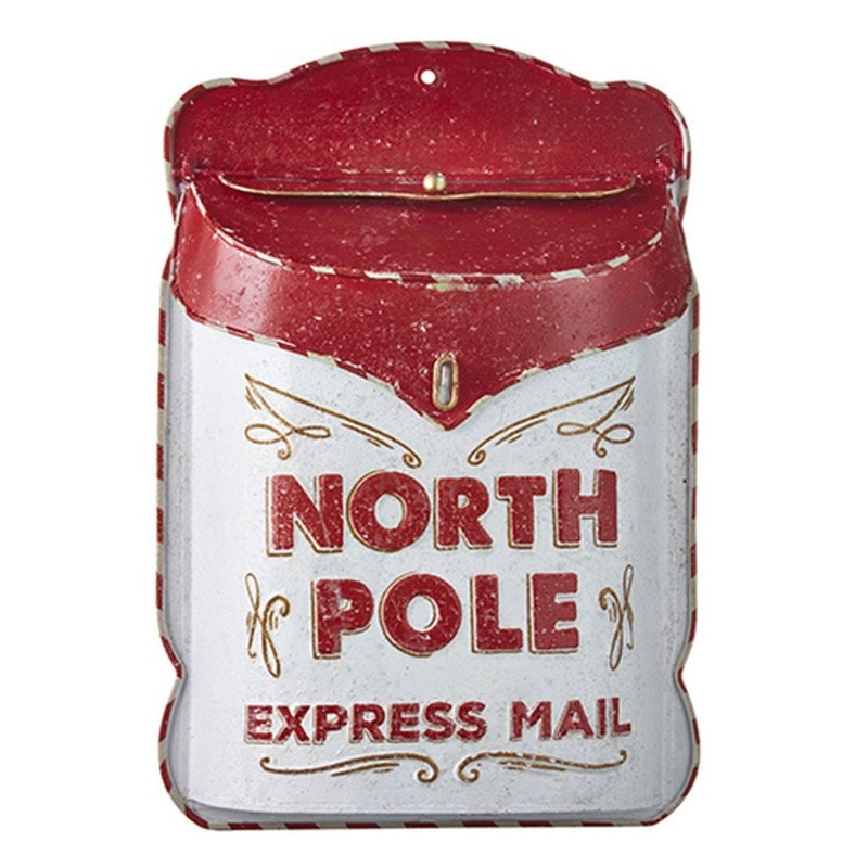 Raz Imports 2022 Destination Christmas 15.5 North Pole Express Embossed Mailbox