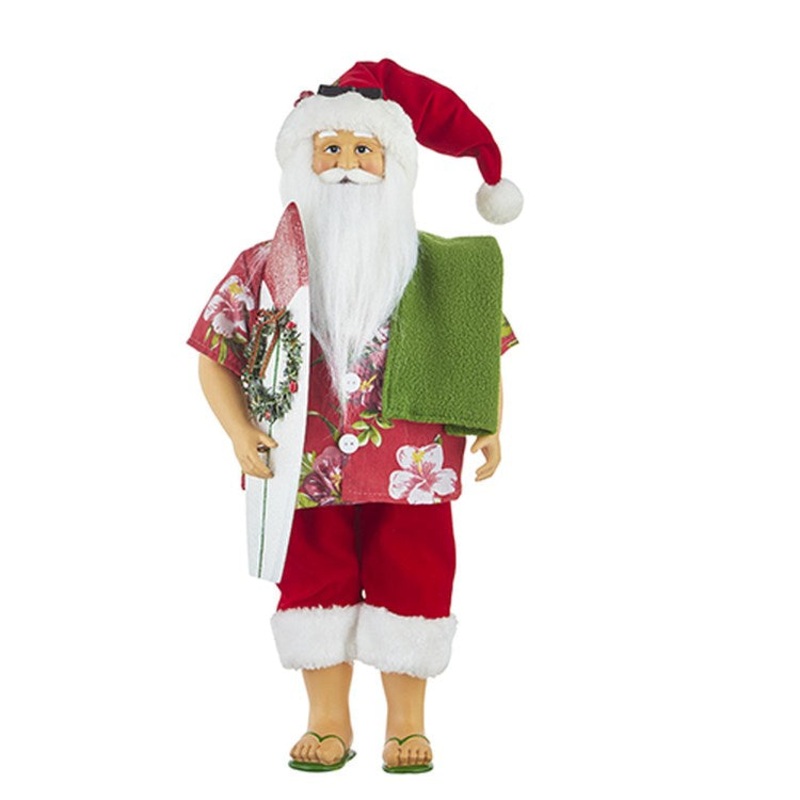 Raz Imports 2022 Destination Christmas 18.5 Hawaiian Vacation Santa.