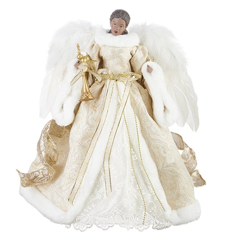 Raz Imports 2022 Holiday In Provence 15.75 Lacy Skirt Angel Tree Topper