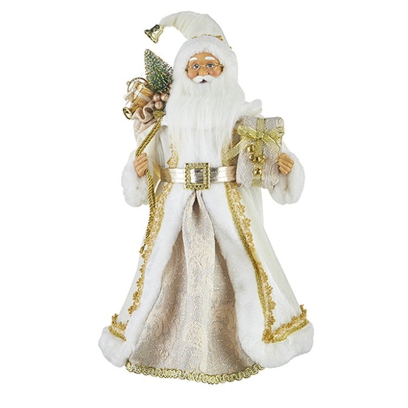 Raz Imports 2022 Holiday In Provence 18.75 Gold And White Santa