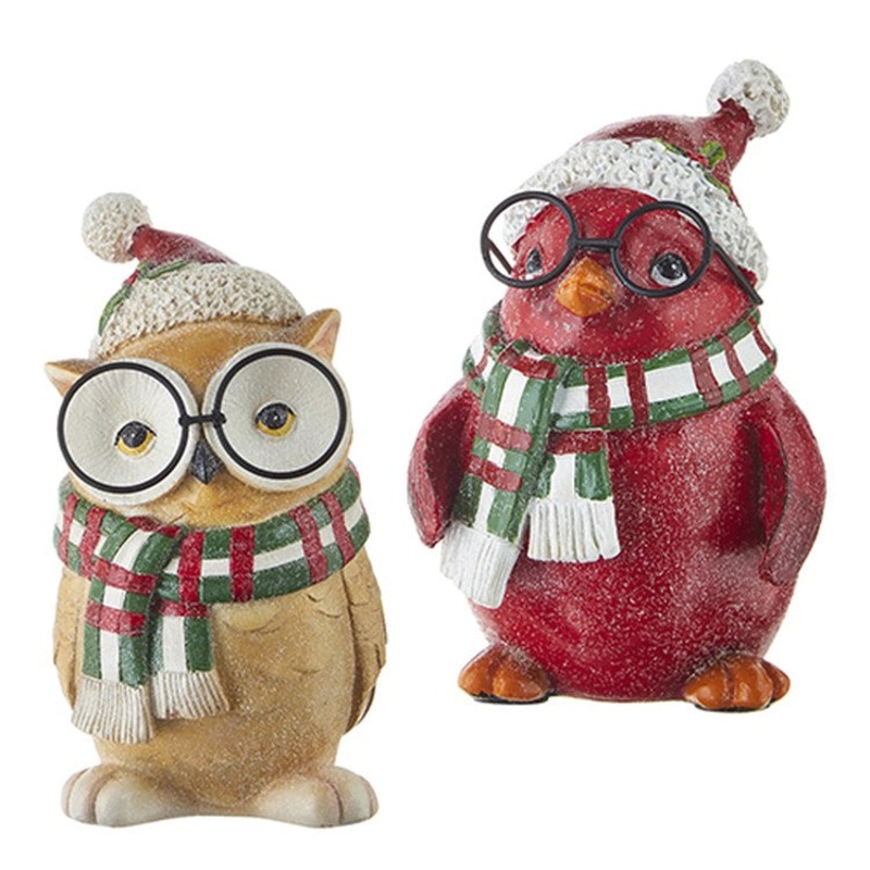 Raz Imports 2022 North Pole Friends 5.75 Bird With Glasses, Asst Of 2