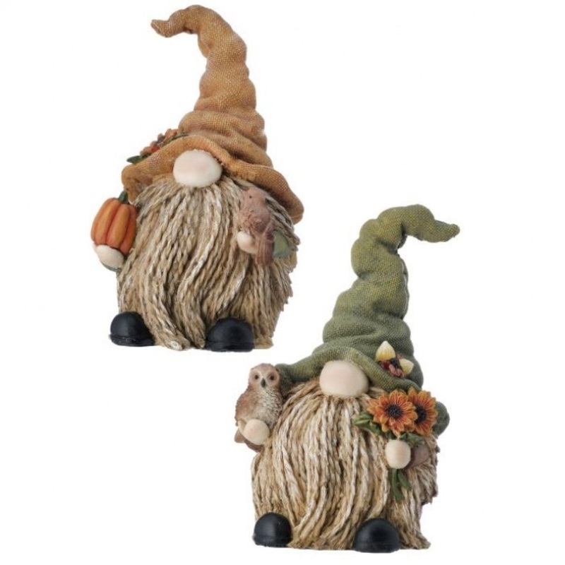 Regency International 7.5Resin Harvest Gnome Set of 2, Assortment