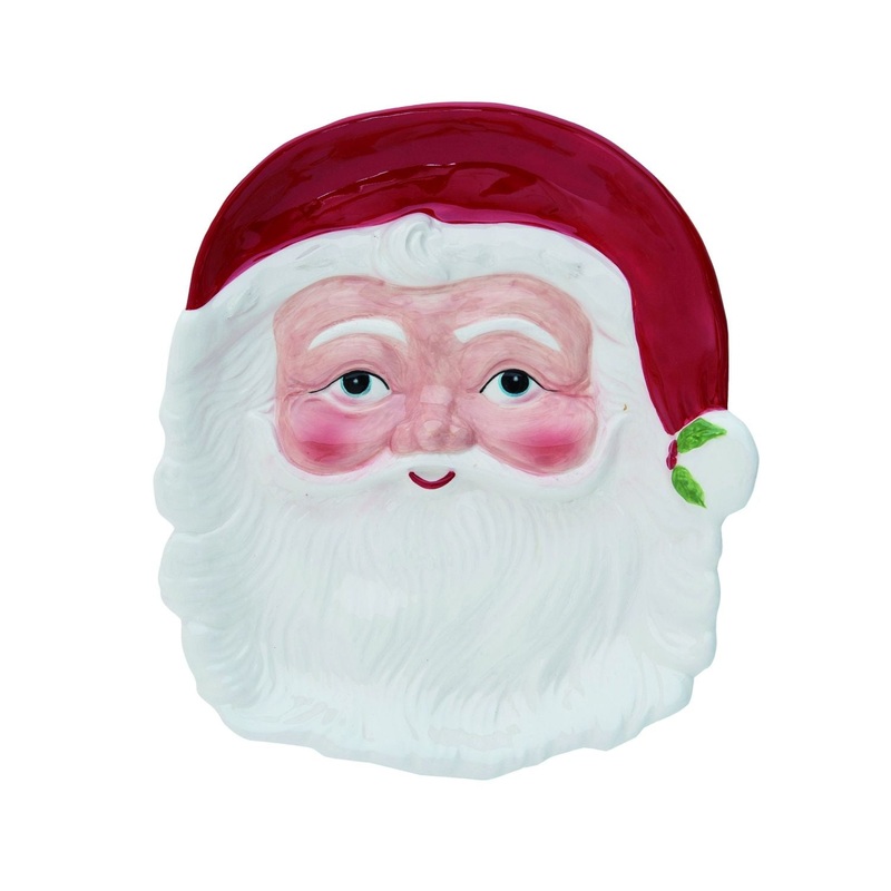 Transpac  Dol Vintage Santa Shaped Platter