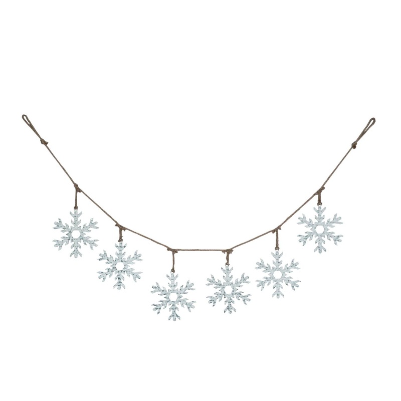 Transpac  Metal White Snowflake Banner