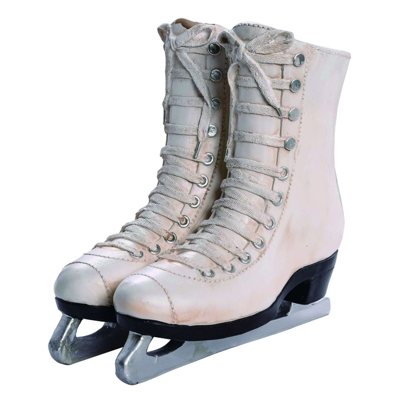 Transpac  Resin White Ice Skates Planter