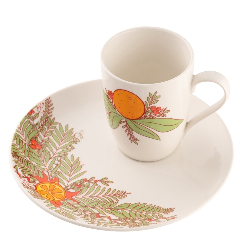 Aynsley Christmas Wreath Mug & Tray Set