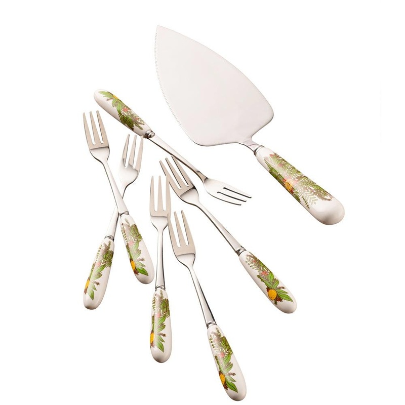 Aynsley Christmas Wreath Pastry Set (Server & 6 Forks)